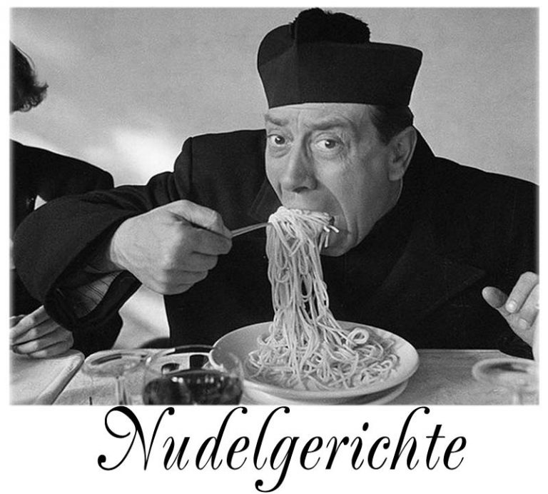 Nostalgisches Foto: Genuss von Nudelgerichten